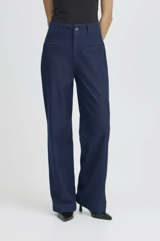 Hovedbilde IHKATE Long Wide Pants 20124291 - Dark Blue Denim 900000556