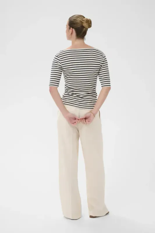 KALiddy Boatneck T - Shirt 10511832 - Hvit/ Marineblå 109526