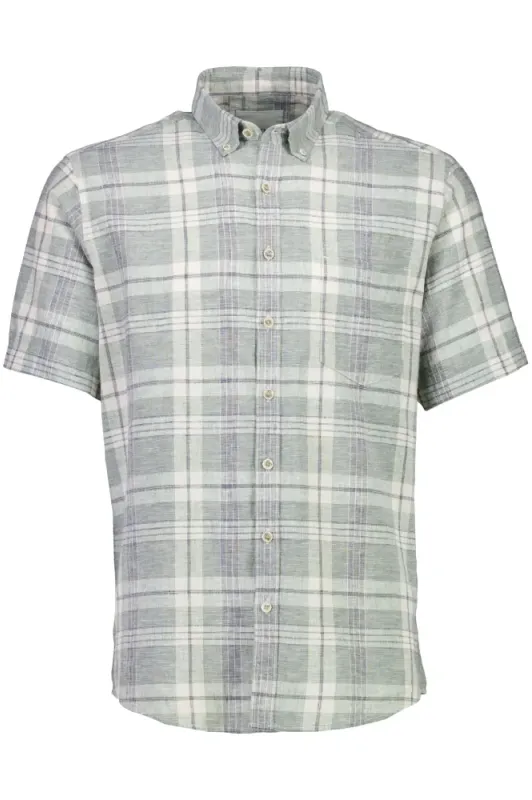 JACK`S Cotton/linen Shirt 3-210135A - Faded Green Mix