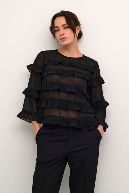 Hovedbilde Kaninna O.neck Blouse 10509392 - Black Deep