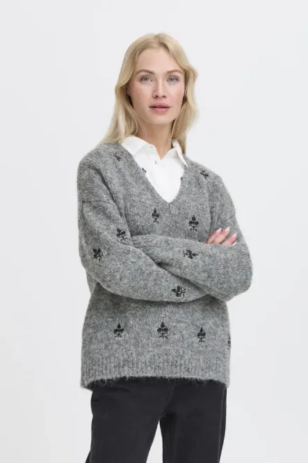 Hovedbilde BYMILLERS Pullover 20818219 - Mid grey melange ...