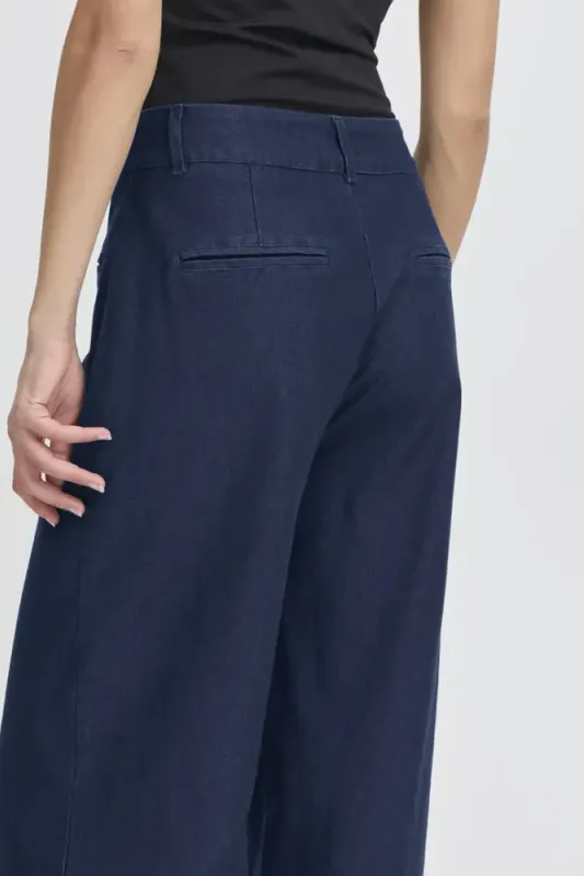 Hovedbilde IHKATE Long Wide Pants 20124291 - Dark Blue Denim 900000556