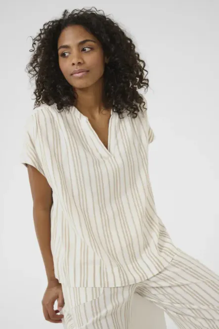 Hovedbilde Kaffe Kamilla Wing Blouse 10509670 - Chalk ...