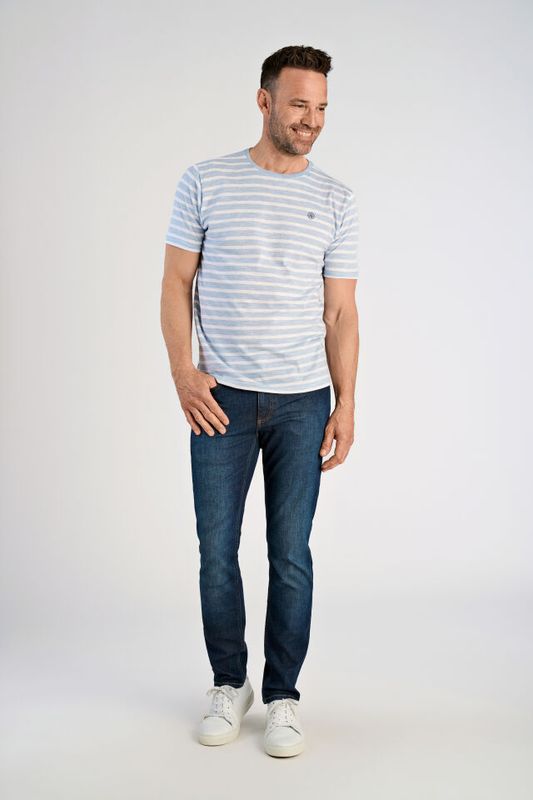 JACK´S Striped T-shirt 3-400108 - Blue/Hvite