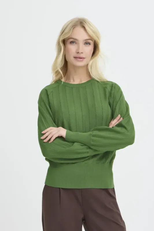BYMMorla Pointelle Jumper 20819180 - Artichoke Green 180125